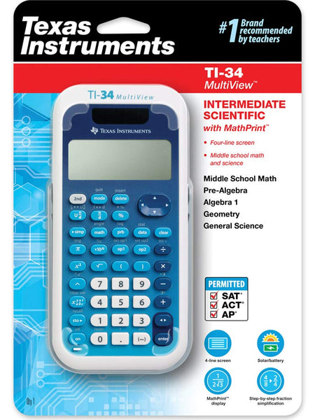 Texas Instruments - TI-34 MultiView Scientific Calculator (34MV/TBL/1L1)
